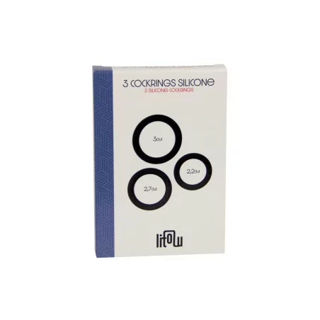 3 black silicone cock rings by Litolu - Litolu (€8.90) | Poppers Express