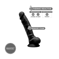 Dildo Negro de Doble Densidad (toque realista) - 17,5 cm — con testículos - SilexD (22,90 €) | Poppers Express