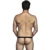 String Negro con Bolsillo de Malla para el Pene - (8,99 €) | Poppers Express