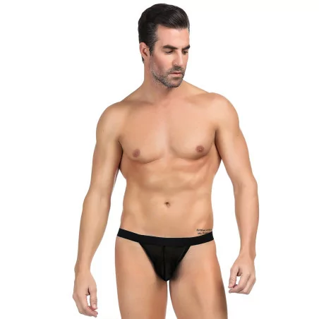 Men's Black Thong with Transparent Mesh - (€9.90) | Poppers Express