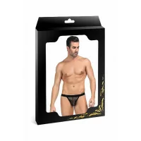 Tanga de Hombre Negro con Malla Transparente - (9,90 €) | Poppers Express