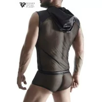 Wetlook and Mesh Hoodie T-Shirt - Regnes (€34.92) | Poppers Express