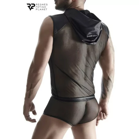 Wetlook and Mesh Hoodie T-Shirt - Regnes (€34.92) | Poppers Express