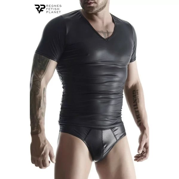 Camiseta Wetlook Negra con Cuello en V - Regnes (34,90 €) | Poppers Express