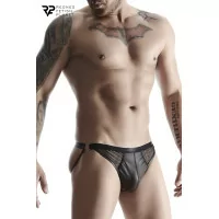 Jockstrap Noir Brillant et Résille - Regnes (27,90 €) | Poppers Express