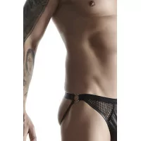 Glänzender Schwarzer und Mesh Jockstrap - Regnes (27,90 €) | Poppers Express