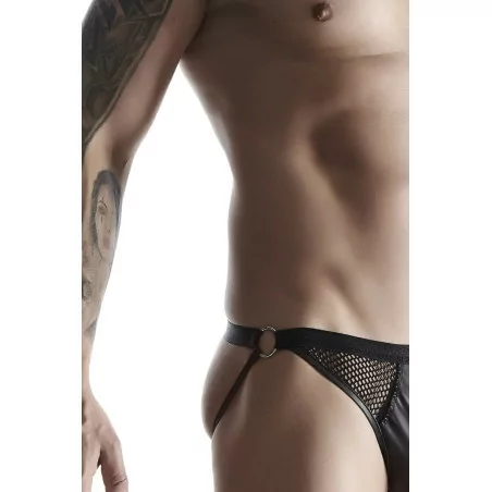 Jockstrap Noir Brillant et Résille - Regnes (27,90 €) | Poppers Express