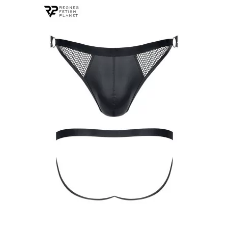 Glänzender Schwarzer und Mesh Jockstrap - Regnes (27,90 €) | Poppers Express