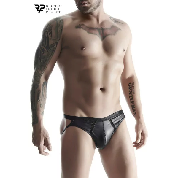 Jockstrap Negro Wetlook con Malla - Regnes (27,90 €) | Poppers Express