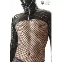 High-Collar WetLook Jacket with Zipper - Regnes (€48.25) | Poppers Express