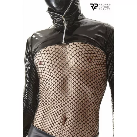 High-Collar WetLook Jacket with Zipper - Regnes (€48.25) | Poppers Express