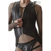 Body Crossdresser Aperto con Zip Brillante Nero - Regnes (57,90 €) | Poppers Express