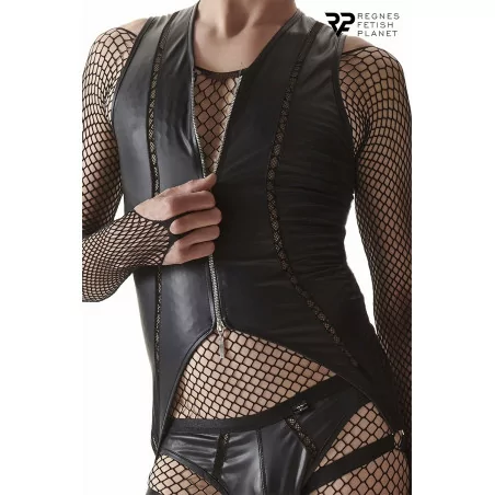 Body Crossdresser Open met Rits Glanzend Zwart - Regnes (€ 57,90) | Poppers Express