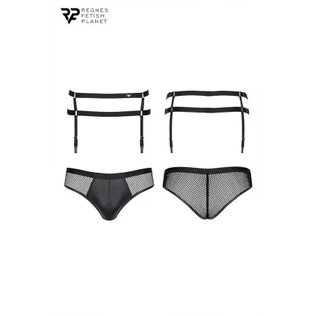 Men's Suspender Belt & Black Fishnet Briefs - Regnes (€59.90) | Poppers Express