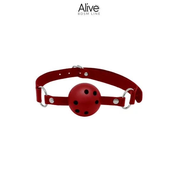 Bavaglio con Sfera Forata Rossa - Discretion - Alive (9,90 €) | Poppers Express