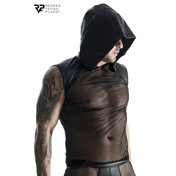 Sleeveless Hooded Mesh T-Shirt - Regnes (€36.58) | Poppers Express