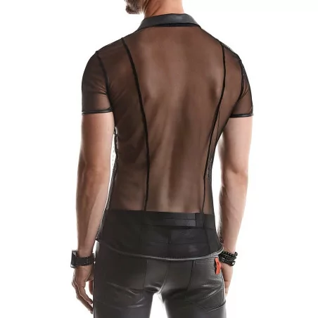 Black Transparent Mesh Polo - Regnes (€54.90) | Poppers Express