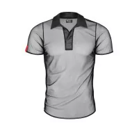 Black Transparent Mesh Polo - Regnes (€54.90) | Poppers Express