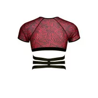 Crop Top Cebra Rojo & Negro y Arnés Sexy - Regnes (58,25 €) | Poppers Express