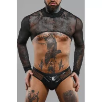 Croptop Mesh Noir Transparent - Regnes (59,90 €) | Poppers Express