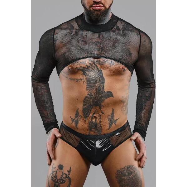 Croptop Mesh Noir Transparent - Regnes (59,90 €) | Poppers Express