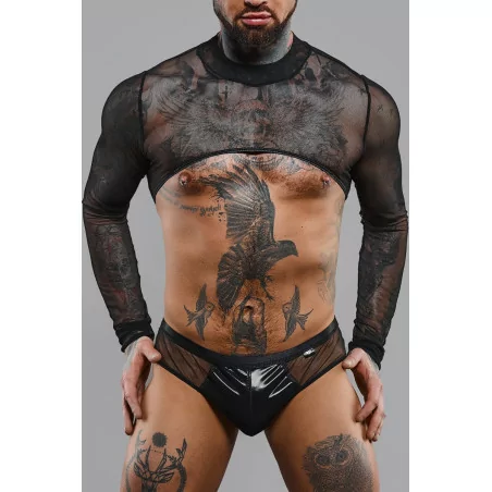 Croptop Mesh Noir Transparent - Regnes (59,90 €) | Poppers Express