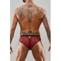 Open Braziliaanse Slip in Rood en Zwart Zebra - Regnes (€ 49,90) | Poppers Express