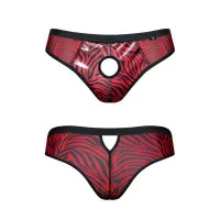 Open Braziliaanse Slip in Rood en Zwart Zebra - Regnes (€ 49,90) | Poppers Express