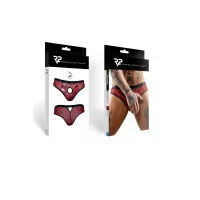 Slip Brésilien Ouvert zébré rouge et noir - Regnes (49,90 €) | Poppers Express