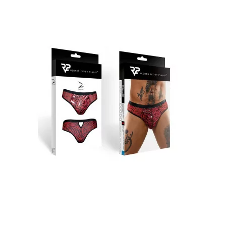 Slip Brésilien Zébré Rouge et Noir - Regnes (49,90 €) | Poppers Express