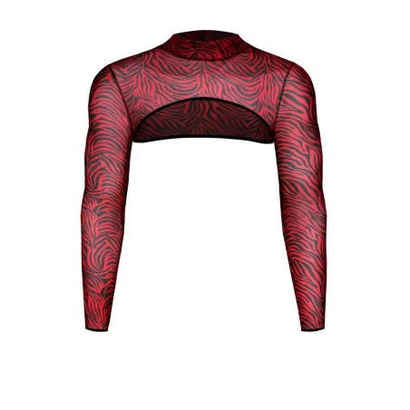 Red and Black Zebra Mesh Crop Top - Regnes (€59.90) | Poppers Express