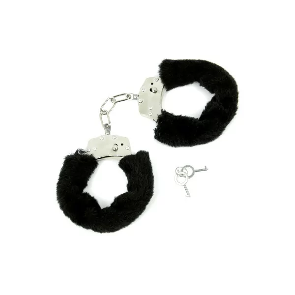 Black Fur Handcuffs - Litolu - Litolu (€10.90) | Poppers Express