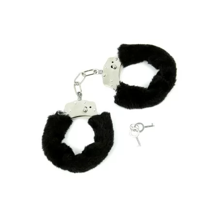 Black Fur Handcuffs - Litolu (€10.90) | Poppers Express