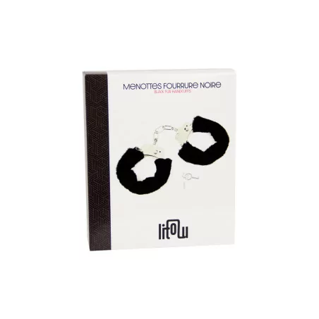 Black Fur Handcuffs - Litolu (€10.90) | Poppers Express