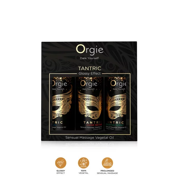 Coffret 3 Huiles de Massage Sensuel Tantric Effet Brillant - Orgie (31,90 €) | Poppers Express