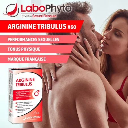 Booster de testosterona y vitalidad sexual: Arginina Tribulus - 60 cápsulas - Labophyto (24,91 €) | Poppers Express