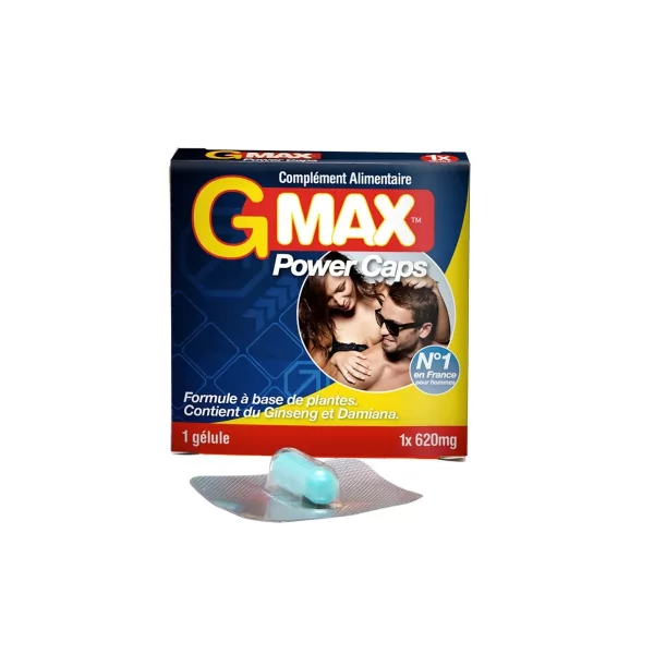 G-Max Power Caps Homme - 1 gélule Aphrodisiaque - G-MAX (4,90 €) | Poppers Express