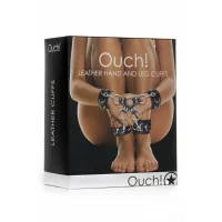 Leren handboeien polsen & enkels - Au! - Ouch! (€ 34,56) | Poppers Express