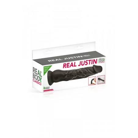 Gode réaliste 21 cm noir - Real Justin - Real Body (22,49 €) | Poppers Express