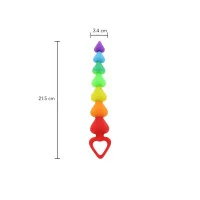 Stimulateur anal Rainbow Heart Beads - Toyjoy