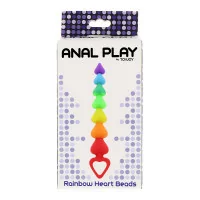 Stimulateur anal Rainbow Heart Beads - Toyjoy