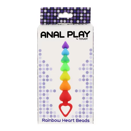 Stimulateur anal Rainbow Heart Beads - Toyjoy