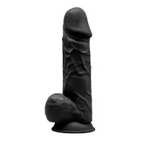 SilexD 21.5cm Black: Thermo-reactive Realistic Touch Dildo with Testicles - SilexD (€54.45) | Poppers Express