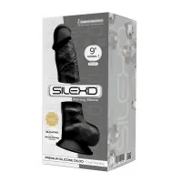 SilexD 23cm Black: Thermo-reactive Realistic Touch Dildo with Testicles - SilexD (€49.00) | Poppers Express