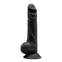 SilexD 24cm Schwarz: Ultrarealistischer thermoreaktiver Dildo mit Hoden - SilexD (45,52 €) | Poppers Express