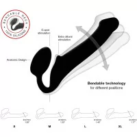 Black Strap-on-Me Anatomical Strap-on Dildo - (€54.50) | Poppers Express