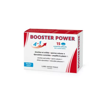 Booster Power 4 en 1: Erección, eyaculación, control, libido (15 comprimidos) - Laboratoire Intex-Tonic (24,98 €) | Poppers Express