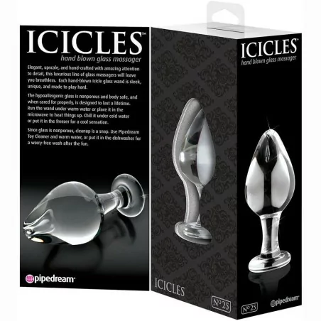 Onbreekbare glazen anaalplug - Icicles n°25 - Icicles (€ 38,58) | Poppers Express