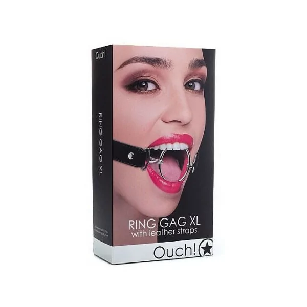 Bavaglio con anello in metallo XL - Ouch! (17,45 €) | Poppers Express