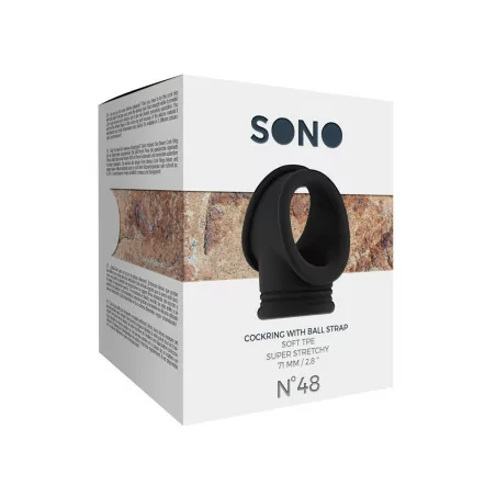 Anillo para el Pene Negro con Estirador de Bolas - SONO 48 - SONO (14,78 €) | Poppers Express